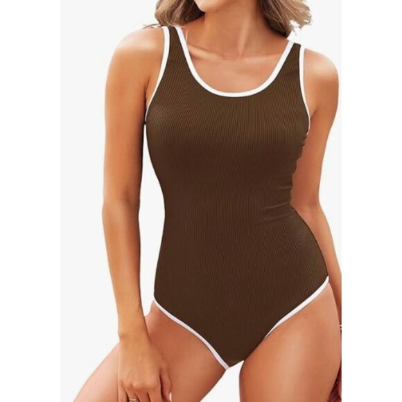 Tempt Me Other - Tempt Me Women's One-piece Ribbed Sports Swimsuit- Large